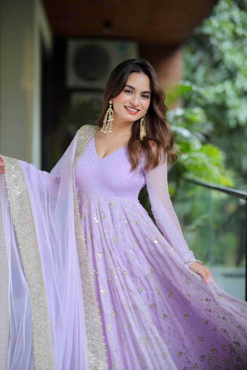 XORIVAA ROYAL SEQUIN ZARI ANARKALI SUIT SET