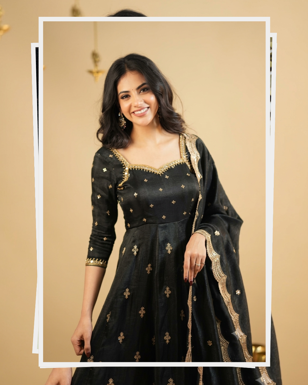 XORIVAA ROYAL SEQUIN EMBROIDERED ANARKALI SUIT SET